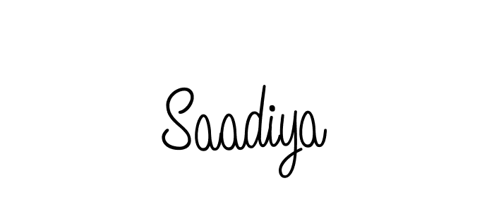 Make a beautiful signature design for name Saadiya. With this signature (Angelique-Rose-font-FFP) style, you can create a handwritten signature for free. Saadiya signature style 5 images and pictures png