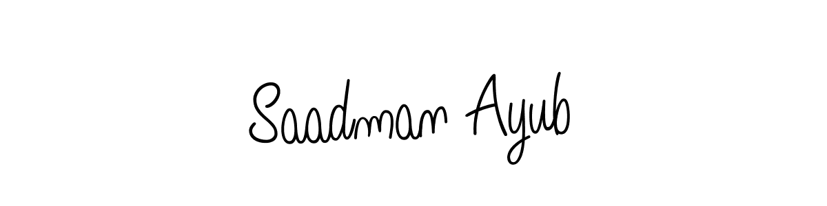 It looks lik you need a new signature style for name Saadman Ayub. Design unique handwritten (Angelique-Rose-font-FFP) signature with our free signature maker in just a few clicks. Saadman Ayub signature style 5 images and pictures png