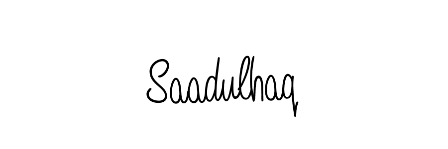 You should practise on your own different ways (Angelique-Rose-font-FFP) to write your name (Saadulhaq) in signature. don't let someone else do it for you. Saadulhaq signature style 5 images and pictures png