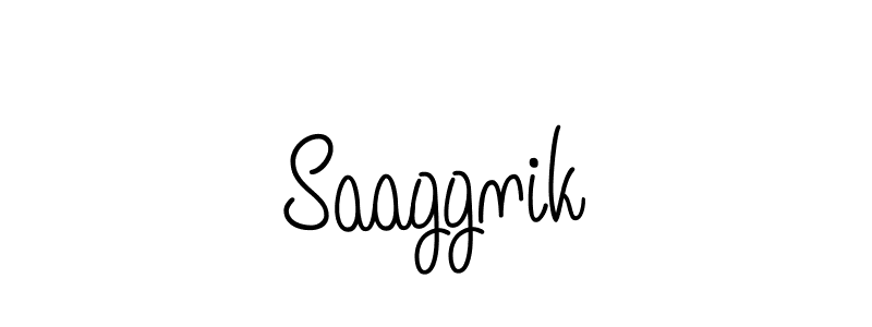 Make a beautiful signature design for name Saaggnik. With this signature (Angelique-Rose-font-FFP) style, you can create a handwritten signature for free. Saaggnik signature style 5 images and pictures png