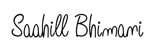 A timeless handwritten aesthetic for Saahill Bhimani. The Angelique-Rose-font-FFP font gives your signature a handcrafted feel with natural curves. Saahill Bhimani signature style 5 images and pictures png