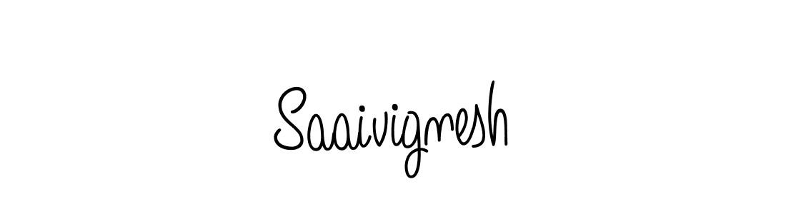 Make a beautiful signature design for name Saaivignesh. With this signature (Angelique-Rose-font-FFP) style, you can create a handwritten signature for free. Saaivignesh signature style 5 images and pictures png