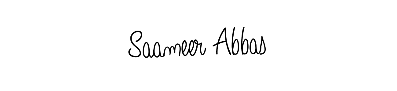 Use a signature maker to create a handwritten signature online. With this signature software, you can design (Angelique-Rose-font-FFP) your own signature for name Saameer Abbas. Saameer Abbas signature style 5 images and pictures png