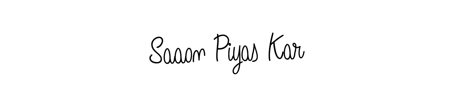 The best way (Angelique-Rose-font-FFP) to make a short signature is to pick only two or three words in your name. The name Saaon Piyas Kar include a total of six letters. For converting this name. Saaon Piyas Kar signature style 5 images and pictures png