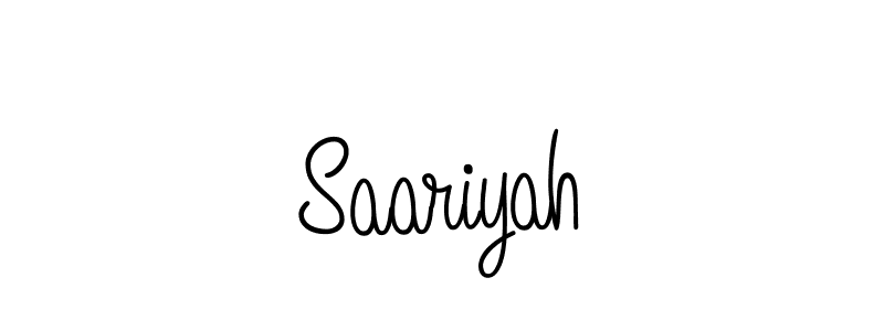 Design your own signature with our free online signature maker. With this signature software, you can create a handwritten (Angelique-Rose-font-FFP) signature for name Saariyah. Saariyah signature style 5 images and pictures png