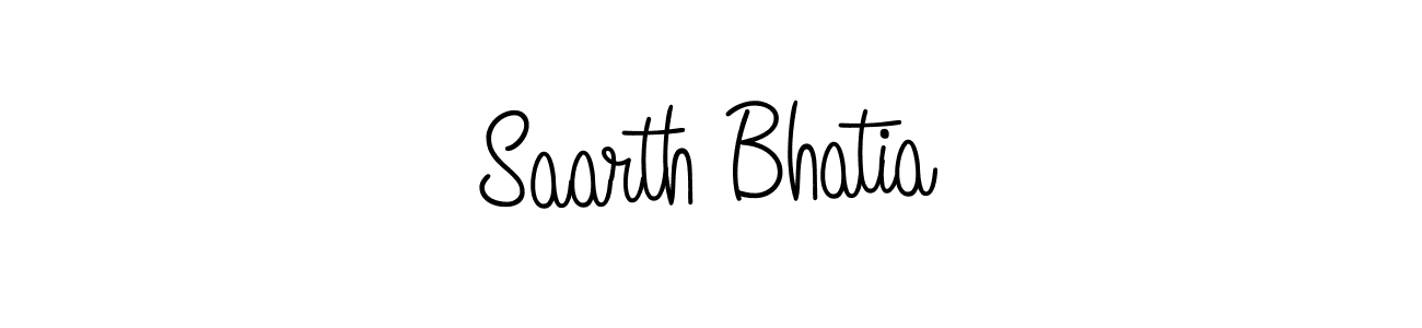 The best way (Angelique-Rose-font-FFP) to make a short signature is to pick only two or three words in your name. The name Saarth Bhatia include a total of six letters. For converting this name. Saarth Bhatia signature style 5 images and pictures png