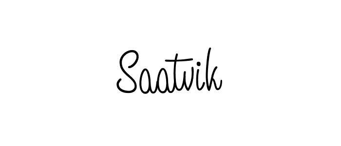 Make a beautiful signature design for name Saatvik. With this signature (Angelique-Rose-font-FFP) style, you can create a handwritten signature for free. Saatvik signature style 5 images and pictures png