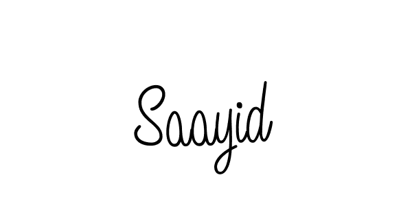 Make a beautiful signature design for name Saayid. With this signature (Angelique-Rose-font-FFP) style, you can create a handwritten signature for free. Saayid signature style 5 images and pictures png
