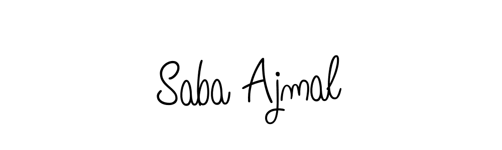 Use a signature maker to create a handwritten signature online. With this signature software, you can design (Angelique-Rose-font-FFP) your own signature for name Saba Ajmal. Saba Ajmal signature style 5 images and pictures png