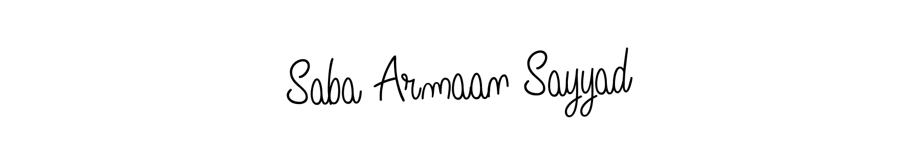 Design your own signature with our free online signature maker. With this signature software, you can create a handwritten (Angelique-Rose-font-FFP) signature for name Saba Armaan Sayyad. Saba Armaan Sayyad signature style 5 images and pictures png