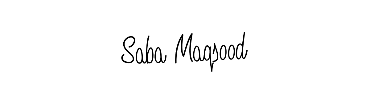 You should practise on your own different ways (Angelique-Rose-font-FFP) to write your name (Saba Maqsood) in signature. don't let someone else do it for you. Saba Maqsood signature style 5 images and pictures png