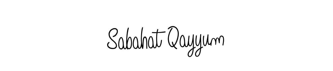 Create a beautiful signature design for name Sabahat Qayyum. With this signature (Angelique-Rose-font-FFP) fonts, you can make a handwritten signature for free. Sabahat Qayyum signature style 5 images and pictures png