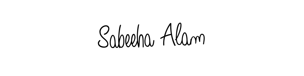 Make a beautiful signature design for name Sabeeha Alam. With this signature (Angelique-Rose-font-FFP) style, you can create a handwritten signature for free. Sabeeha Alam signature style 5 images and pictures png