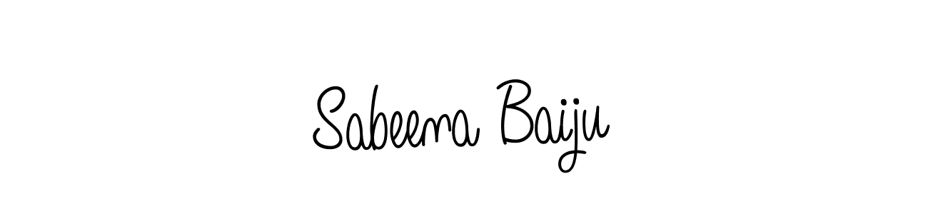 Use a signature maker to create a handwritten signature online. With this signature software, you can design (Angelique-Rose-font-FFP) your own signature for name Sabeena Baiju. Sabeena Baiju signature style 5 images and pictures png