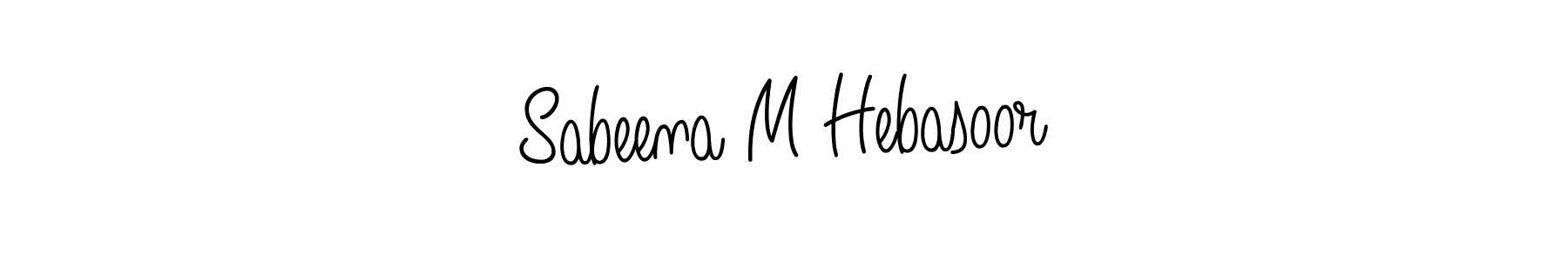 The best way (Angelique-Rose-font-FFP) to make a short signature is to pick only two or three words in your name. The name Sabeena M Hebasoor include a total of six letters. For converting this name. Sabeena M Hebasoor signature style 5 images and pictures png