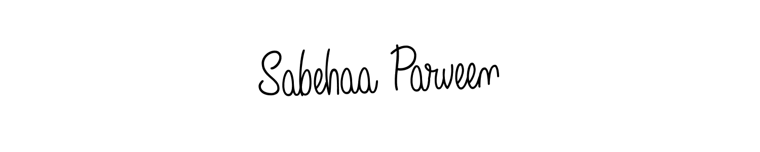 Create a beautiful signature design for name Sabehaa Parveen. With this signature (Angelique-Rose-font-FFP) fonts, you can make a handwritten signature for free. Sabehaa Parveen signature style 5 images and pictures png