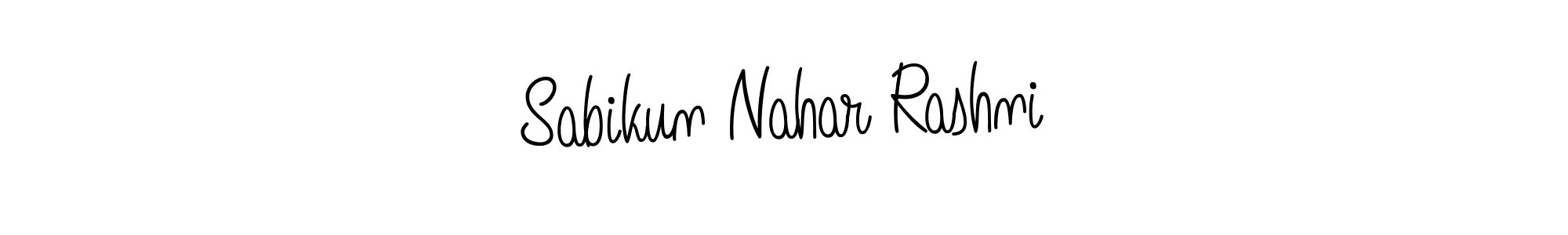 Make a beautiful signature design for name Sabikun Nahar Rashni. With this signature (Angelique-Rose-font-FFP) style, you can create a handwritten signature for free. Sabikun Nahar Rashni signature style 5 images and pictures png