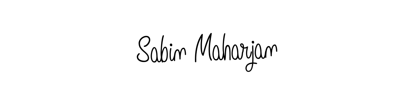 The best way (Angelique-Rose-font-FFP) to make a short signature is to pick only two or three words in your name. The name Sabin Maharjan include a total of six letters. For converting this name. Sabin Maharjan signature style 5 images and pictures png