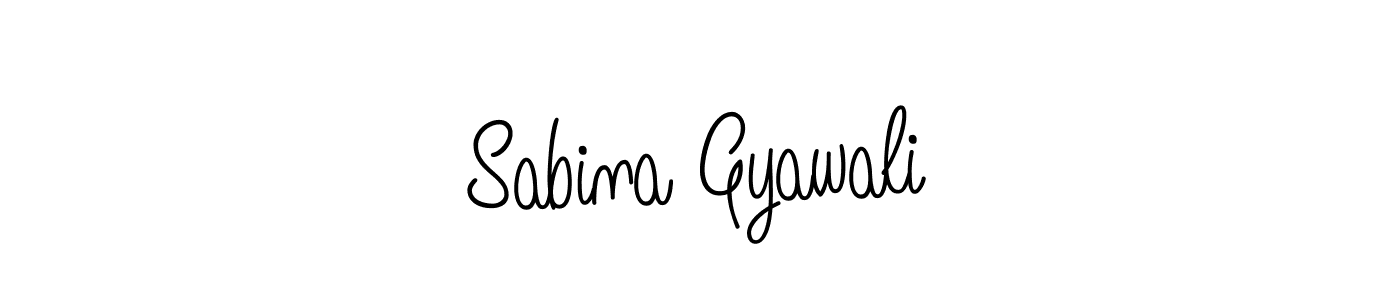 Use a signature maker to create a handwritten signature online. With this signature software, you can design (Angelique-Rose-font-FFP) your own signature for name Sabina Gyawali. Sabina Gyawali signature style 5 images and pictures png