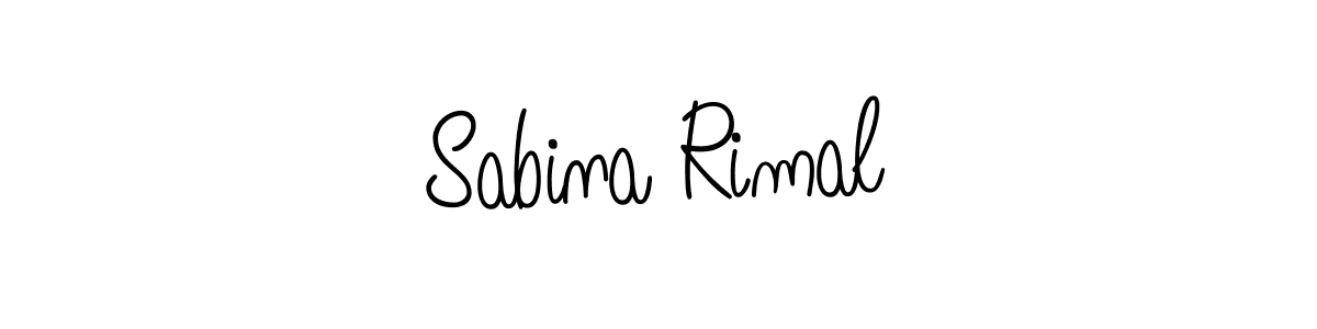 Use a signature maker to create a handwritten signature online. With this signature software, you can design (Angelique-Rose-font-FFP) your own signature for name Sabina Rimal. Sabina Rimal signature style 5 images and pictures png