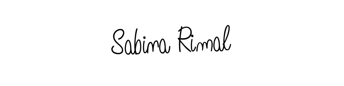 Make a beautiful signature design for name Sabina Rimal. With this signature (Angelique-Rose-font-FFP) style, you can create a handwritten signature for free. Sabina Rimal signature style 5 images and pictures png