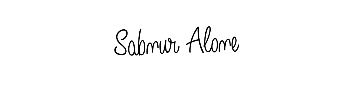 How to make Sabnur Alone name signature. Use Angelique-Rose-font-FFP style for creating short signs online. This is the latest handwritten sign. Sabnur Alone signature style 5 images and pictures png