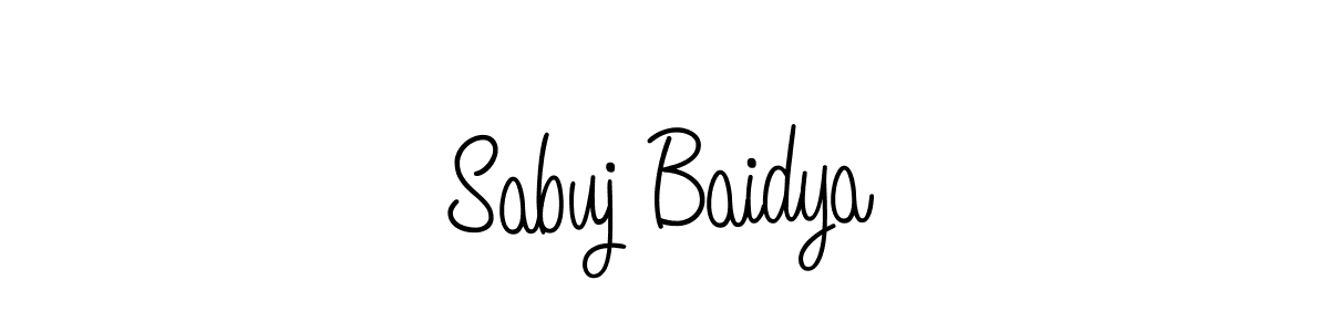 You should practise on your own different ways (Angelique-Rose-font-FFP) to write your name (Sabuj Baidya) in signature. don't let someone else do it for you. Sabuj Baidya signature style 5 images and pictures png