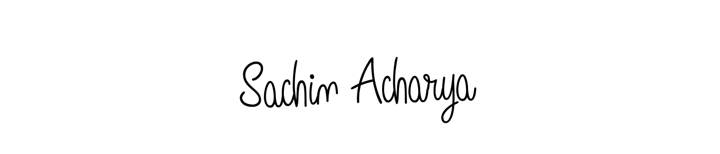 Use a signature maker to create a handwritten signature online. With this signature software, you can design (Angelique-Rose-font-FFP) your own signature for name Sachin Acharya. Sachin Acharya signature style 5 images and pictures png