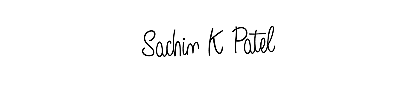 The best way (Angelique-Rose-font-FFP) to make a short signature is to pick only two or three words in your name. The name Sachin K Patel include a total of six letters. For converting this name. Sachin K Patel signature style 5 images and pictures png