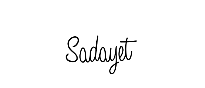 Use a signature maker to create a handwritten signature online. With this signature software, you can design (Angelique-Rose-font-FFP) your own signature for name Sadayet. Sadayet signature style 5 images and pictures png