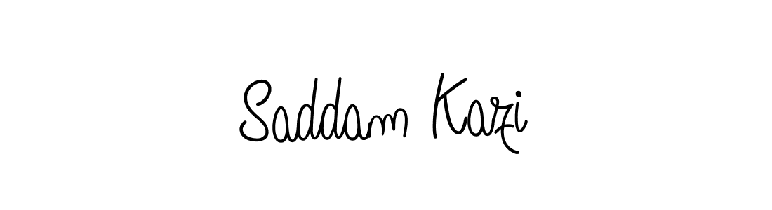 Make a beautiful signature design for name Saddam Kazi. With this signature (Angelique-Rose-font-FFP) style, you can create a handwritten signature for free. Saddam Kazi signature style 5 images and pictures png