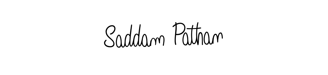 Make a beautiful signature design for name Saddam Pathan. With this signature (Angelique-Rose-font-FFP) style, you can create a handwritten signature for free. Saddam Pathan signature style 5 images and pictures png