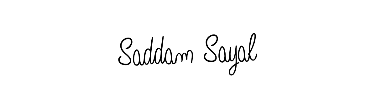 You should practise on your own different ways (Angelique-Rose-font-FFP) to write your name (Saddam Sayal) in signature. don't let someone else do it for you. Saddam Sayal signature style 5 images and pictures png