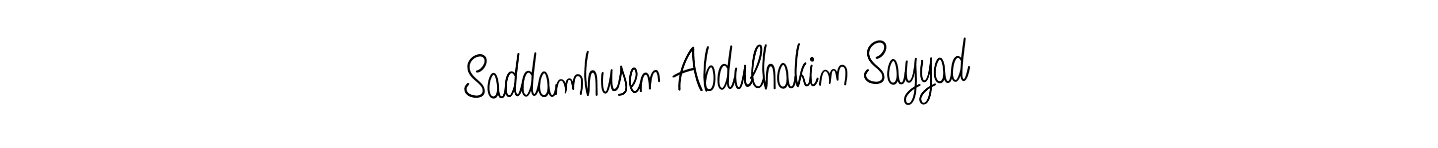 Saddamhusen Abdulhakim Sayyad stylish signature style. Best Handwritten Sign (Angelique-Rose-font-FFP) for my name. Handwritten Signature Collection Ideas for my name Saddamhusen Abdulhakim Sayyad. Saddamhusen Abdulhakim Sayyad signature style 5 images and pictures png