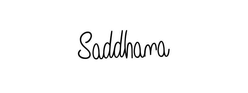 Make a beautiful signature design for name Saddhana. With this signature (Angelique-Rose-font-FFP) style, you can create a handwritten signature for free. Saddhana signature style 5 images and pictures png