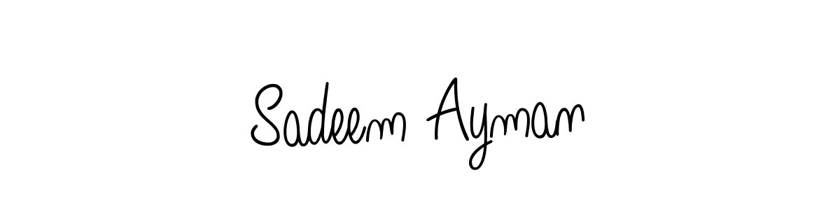 The best way (Angelique-Rose-font-FFP) to make a short signature is to pick only two or three words in your name. The name Sadeem Ayman include a total of six letters. For converting this name. Sadeem Ayman signature style 5 images and pictures png