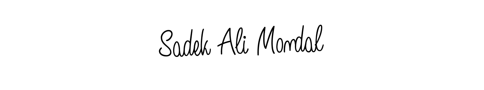 The best way (Angelique-Rose-font-FFP) to make a short signature is to pick only two or three words in your name. The name Sadek Ali Mondal include a total of six letters. For converting this name. Sadek Ali Mondal signature style 5 images and pictures png