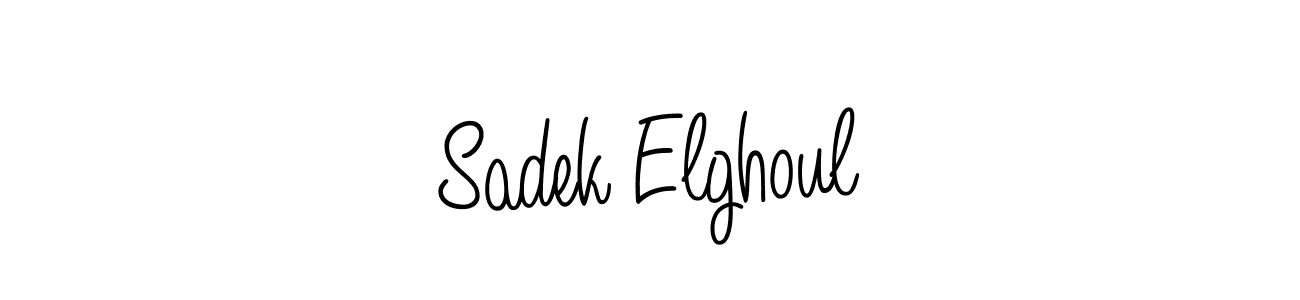 You should practise on your own different ways (Angelique-Rose-font-FFP) to write your name (Sadek Elghoul) in signature. don't let someone else do it for you. Sadek Elghoul signature style 5 images and pictures png