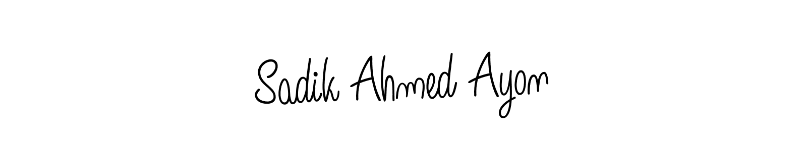 The best way (Angelique-Rose-font-FFP) to make a short signature is to pick only two or three words in your name. The name Sadik Ahmed Ayon include a total of six letters. For converting this name. Sadik Ahmed Ayon signature style 5 images and pictures png