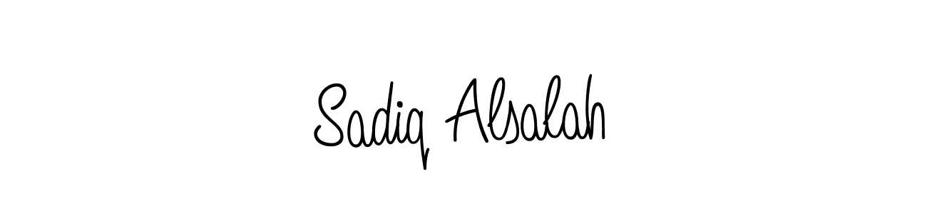 The best way (Angelique-Rose-font-FFP) to make a short signature is to pick only two or three words in your name. The name Sadiq Alsalah include a total of six letters. For converting this name. Sadiq Alsalah signature style 5 images and pictures png