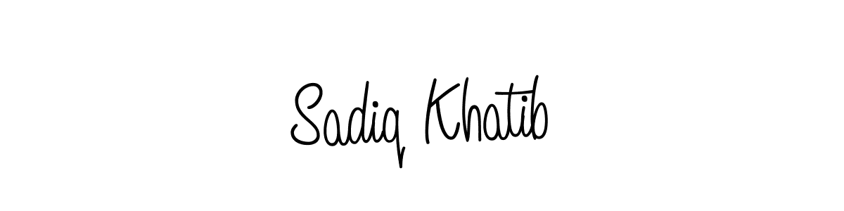 Make a beautiful signature design for name Sadiq Khatib. With this signature (Angelique-Rose-font-FFP) style, you can create a handwritten signature for free. Sadiq Khatib signature style 5 images and pictures png