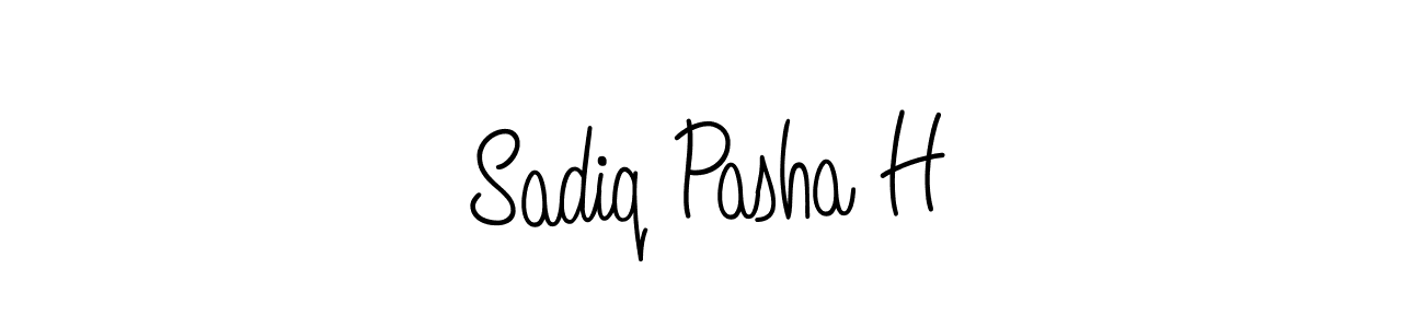 The best way (Angelique-Rose-font-FFP) to make a short signature is to pick only two or three words in your name. The name Sadiq Pasha H include a total of six letters. For converting this name. Sadiq Pasha H signature style 5 images and pictures png