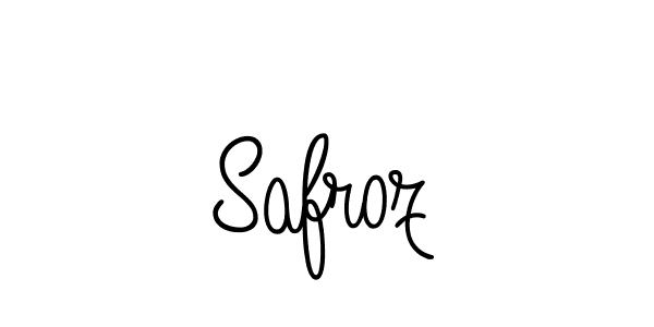 Make a beautiful signature design for name Safroz. With this signature (Angelique-Rose-font-FFP) style, you can create a handwritten signature for free. Safroz signature style 5 images and pictures png