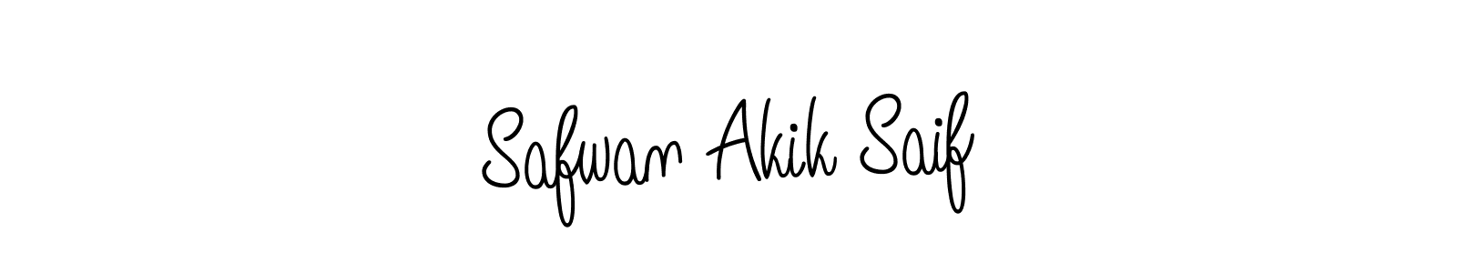 You should practise on your own different ways (Angelique-Rose-font-FFP) to write your name (Safwan Akik Saif) in signature. don't let someone else do it for you. Safwan Akik Saif signature style 5 images and pictures png