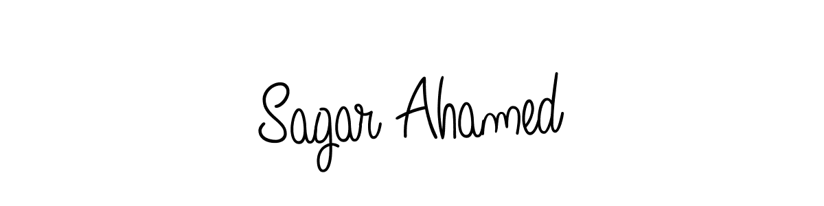 The best way (Angelique-Rose-font-FFP) to make a short signature is to pick only two or three words in your name. The name Sagar Ahamed include a total of six letters. For converting this name. Sagar Ahamed signature style 5 images and pictures png
