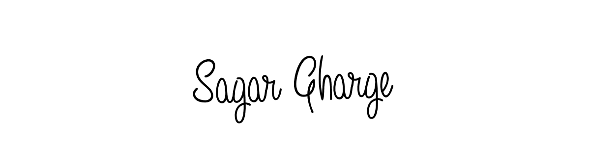 The best way (Angelique-Rose-font-FFP) to make a short signature is to pick only two or three words in your name. The name Sagar Gharge include a total of six letters. For converting this name. Sagar Gharge signature style 5 images and pictures png