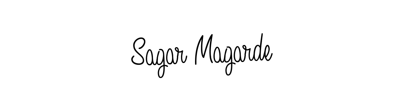 You should practise on your own different ways (Angelique-Rose-font-FFP) to write your name (Sagar Magarde) in signature. don't let someone else do it for you. Sagar Magarde signature style 5 images and pictures png