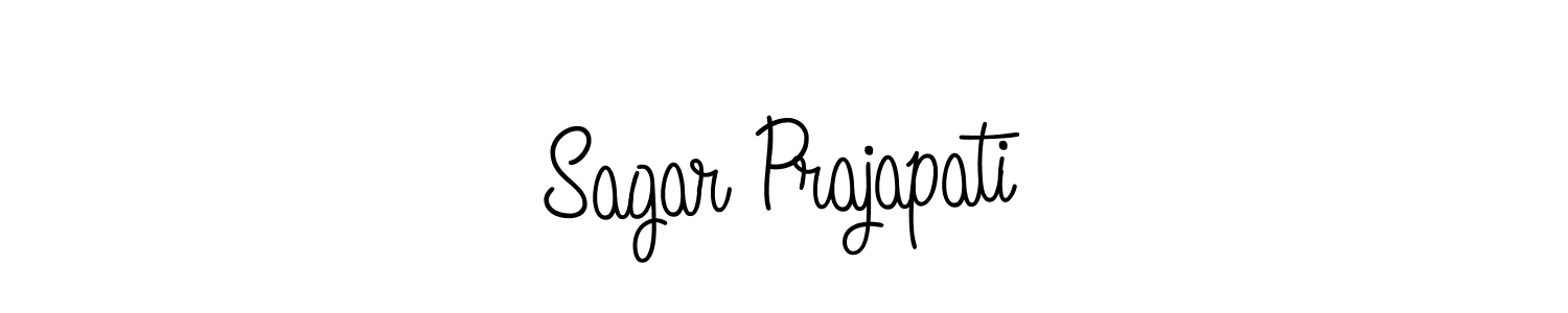 You should practise on your own different ways (Angelique-Rose-font-FFP) to write your name (Sagar Prajapati) in signature. don't let someone else do it for you. Sagar Prajapati signature style 5 images and pictures png