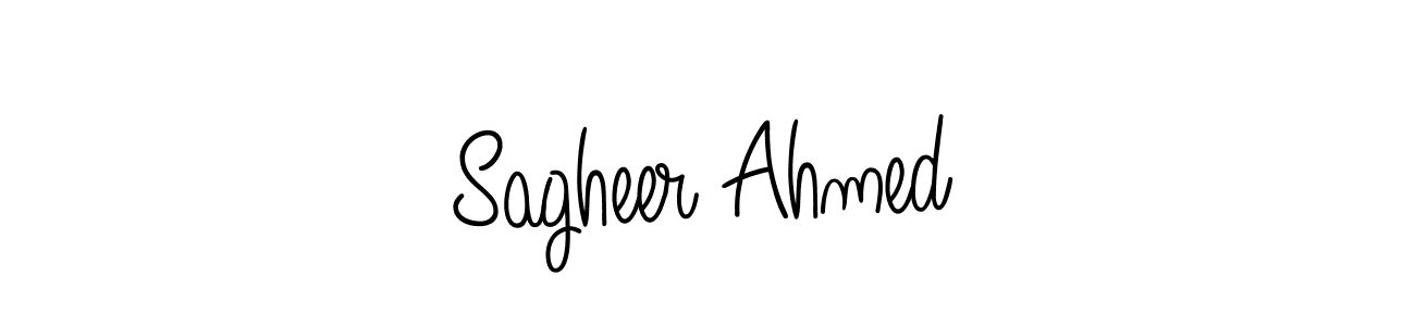 Make a beautiful signature design for name Sagheer Ahmed. With this signature (Angelique-Rose-font-FFP) style, you can create a handwritten signature for free. Sagheer Ahmed signature style 5 images and pictures png