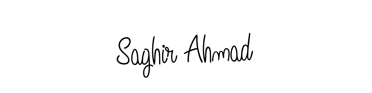 The best way (Angelique-Rose-font-FFP) to make a short signature is to pick only two or three words in your name. The name Saghir Ahmad include a total of six letters. For converting this name. Saghir Ahmad signature style 5 images and pictures png